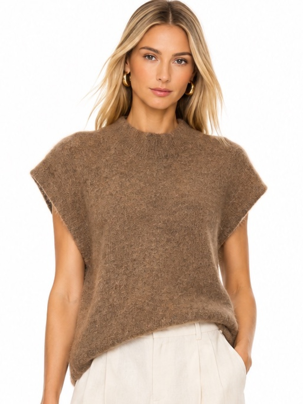 By Malene Birger Farima Mohair Wool Oversized Sweater Vest Brown M